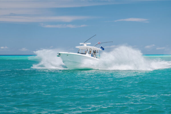 Everglades boat on coast waters