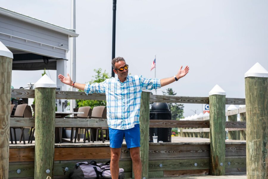 Man on dock